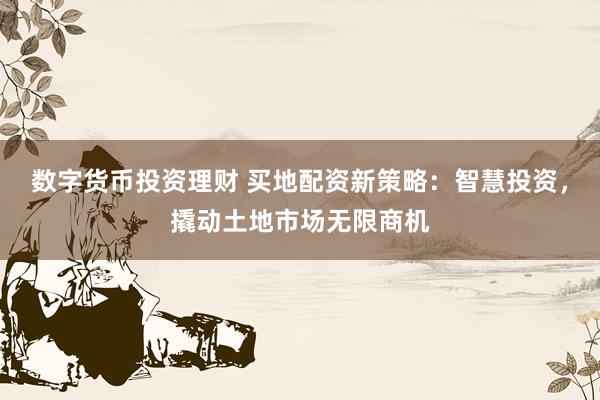 數(shù)字貨幣投資理財(cái) 買(mǎi)地配資新策略：智慧投資，撬動(dòng)土地市場(chǎng)無(wú)限商機(jī)