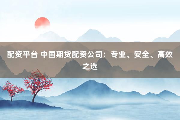 配資平臺(tái) 中國(guó)期貨配資公司：專業(yè)、安全、高效之選