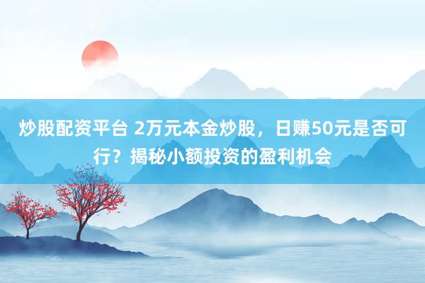炒股配資平臺(tái) 2萬(wàn)元本金炒股，日賺50元是否可行？揭秘小額投資的盈利機(jī)會(huì)